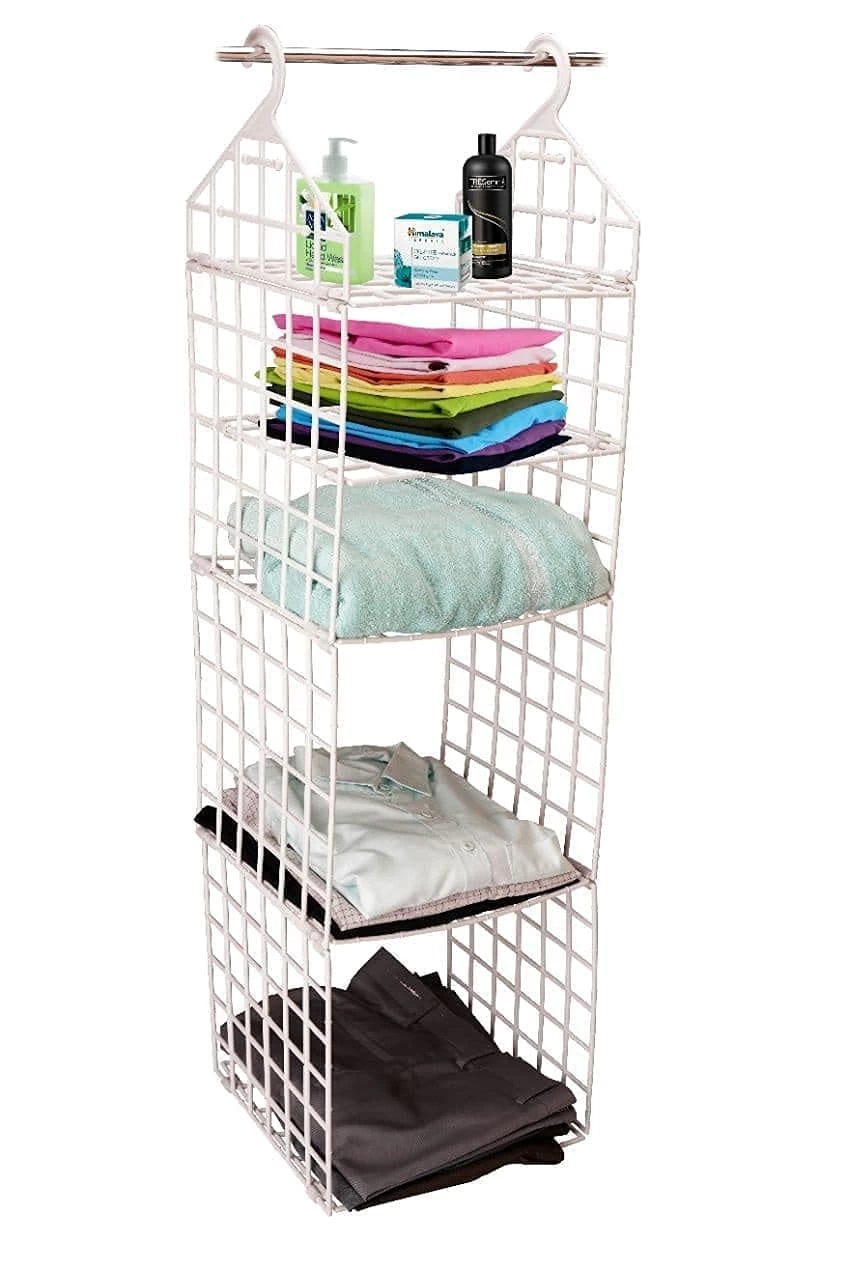 Multipurpose 5 Layer Folding Clothes Storage Racks||closet for Students Wardrobe Shelves Socks, Scarf, T-shirt, Etc||hanging Organizer Storage Holders & Racks