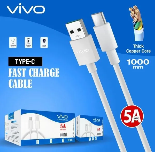 Vivo 5A Fast Charging Cable (Type-C) | Rapid Data & Power