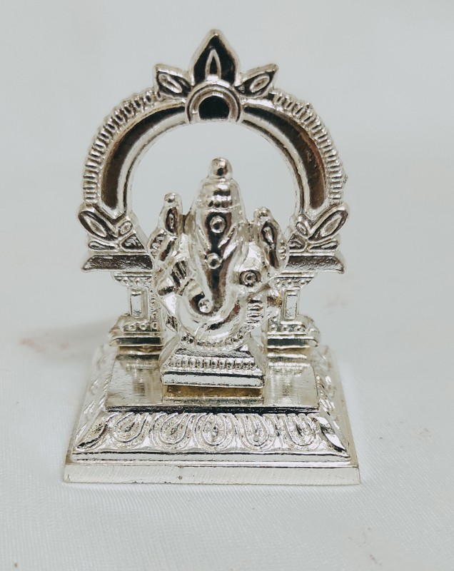 German Silver vinayagar Statue for Pooja Room / Silver Ganesha for Car Dashboard