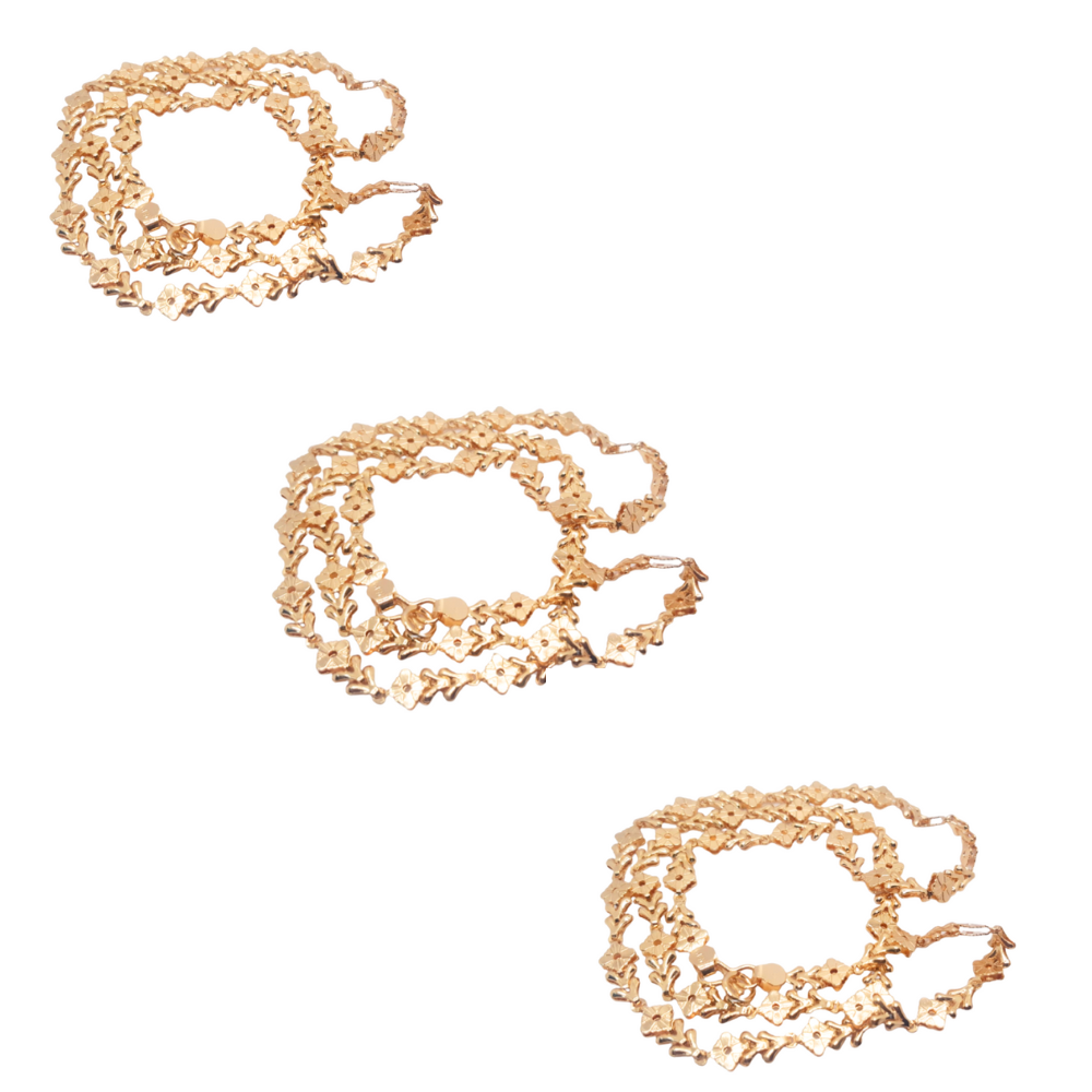 Nikitha  Gold  Combo of  3  Micro Copper & Gold Plated Traditional Designer  Gold Chain for Women & Girls