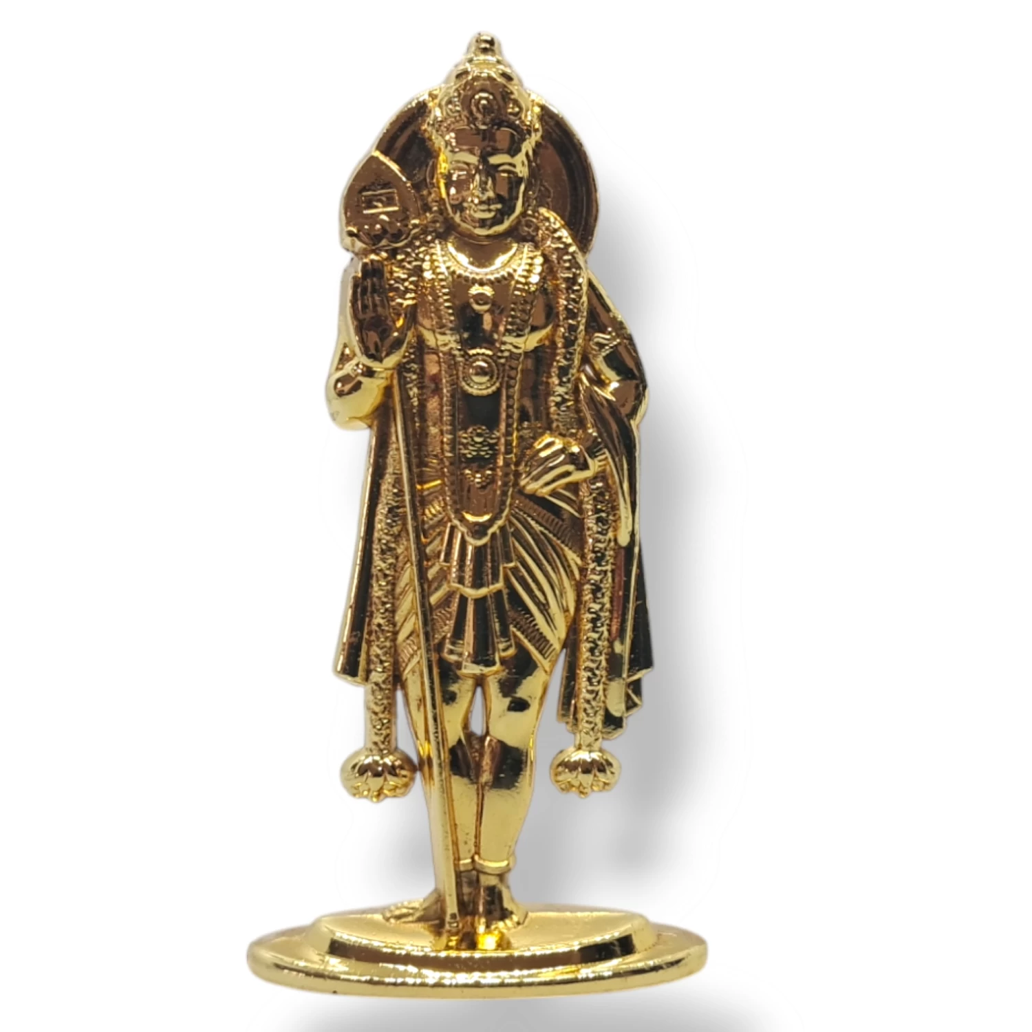 Golden Metal Murugan Statue for Pooja Room and Car Dashboard with of Height 4 inches