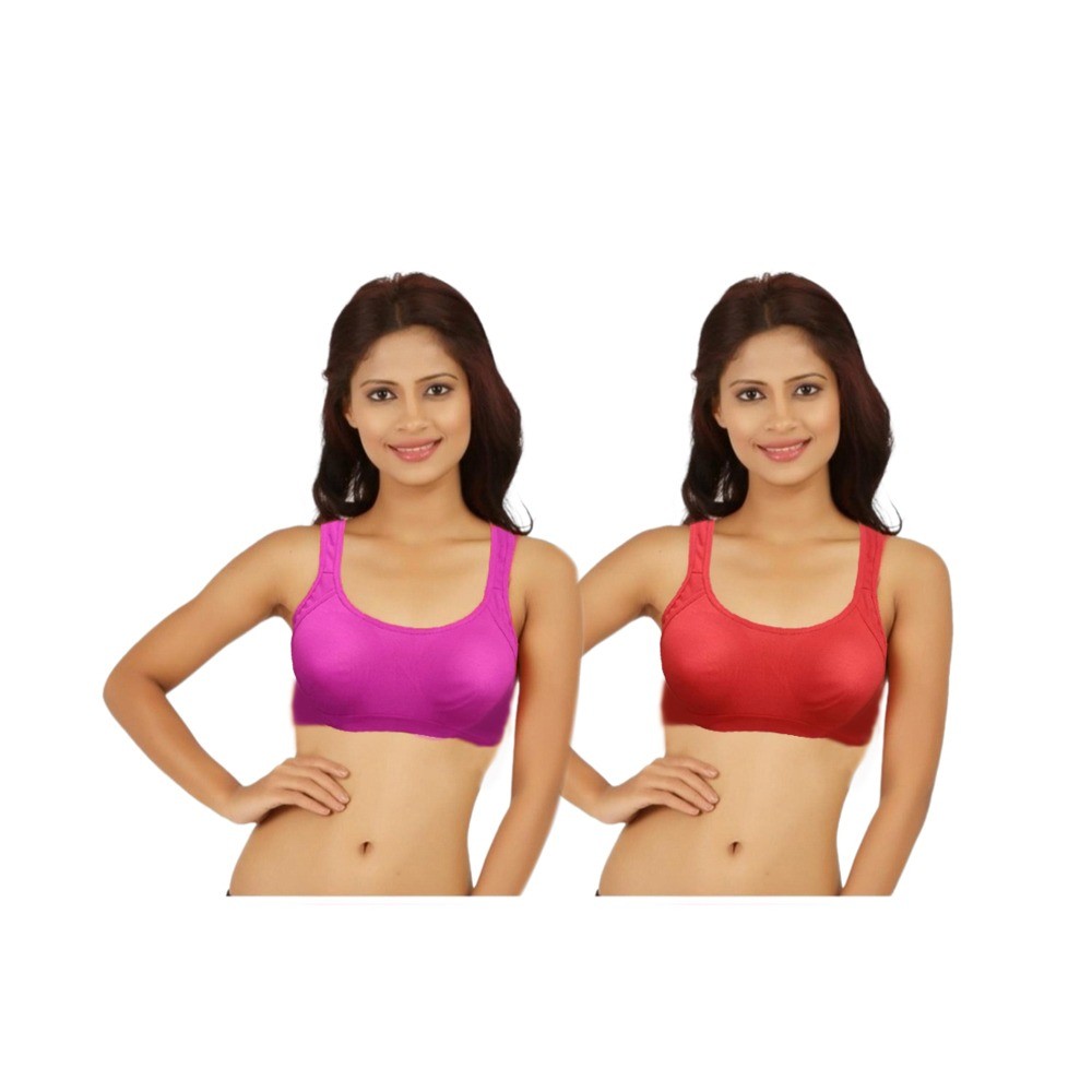 Pack of 2,Women's sports bra, Double layer bra, Wire free, Active wear,  Multicolored' hand wash, Yoga, gym braa