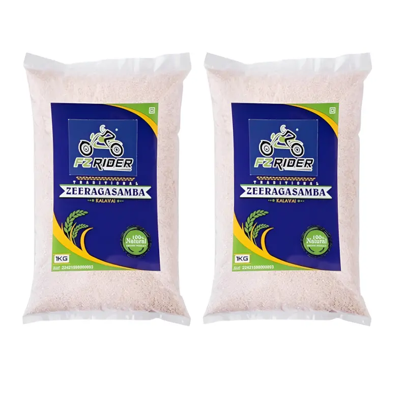 FZRIDER Premium Indian Rice Duo: Fragrant Jeera Samba (Seeraga Samba) - Perfect for Biryani, Pulao, and Everyday Meals - 2 Pack Value Bundle