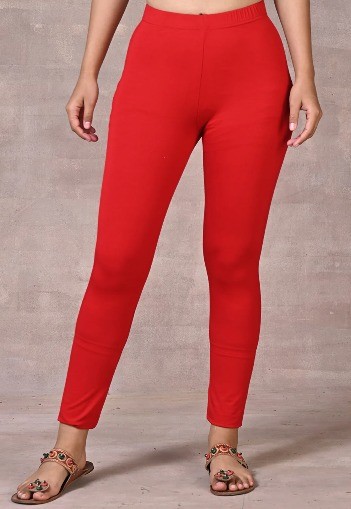 Jegging for women 100% cotton with bio wash(red)