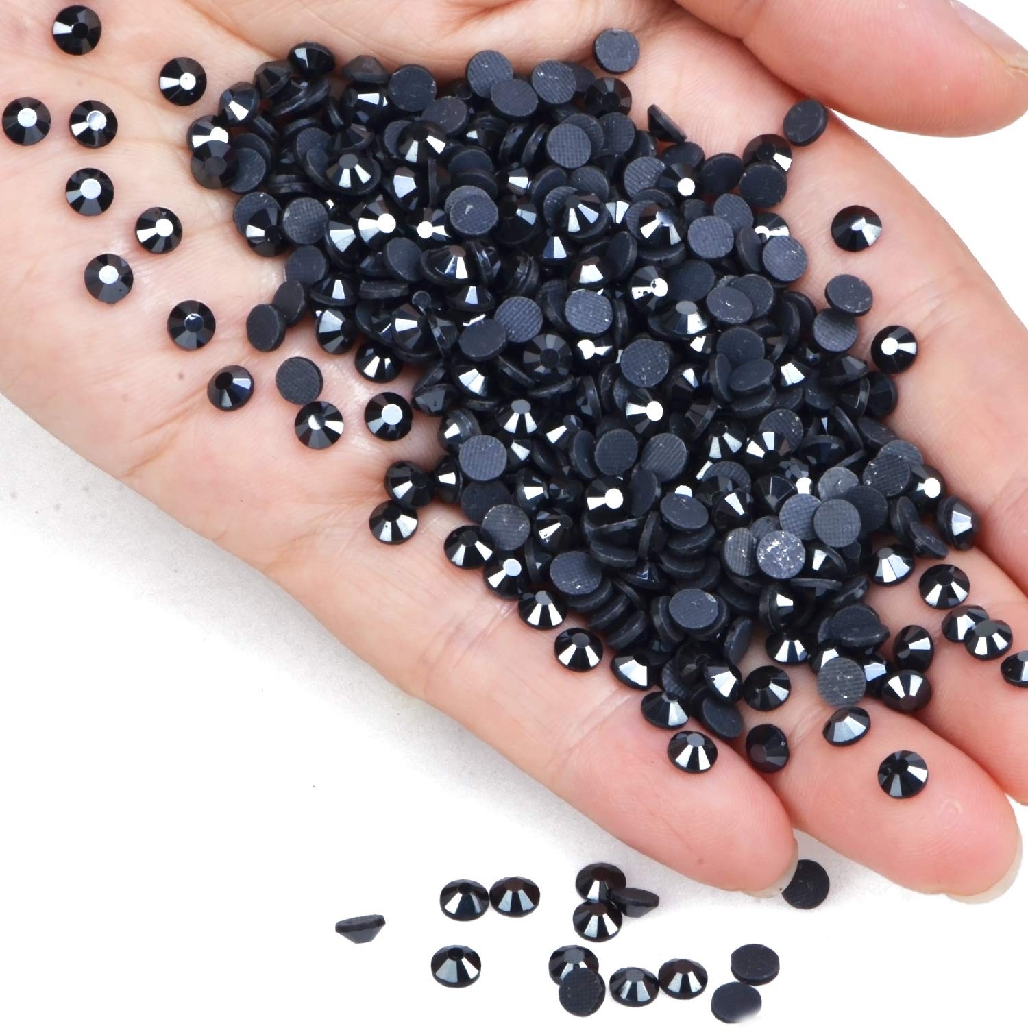 5mm Round Shape Stone Crystal Kundans Beads Stone for Art & Craft, Jewellery Making, Bangles, Embroidery & DIY Works (Black)(10000 Pieces)