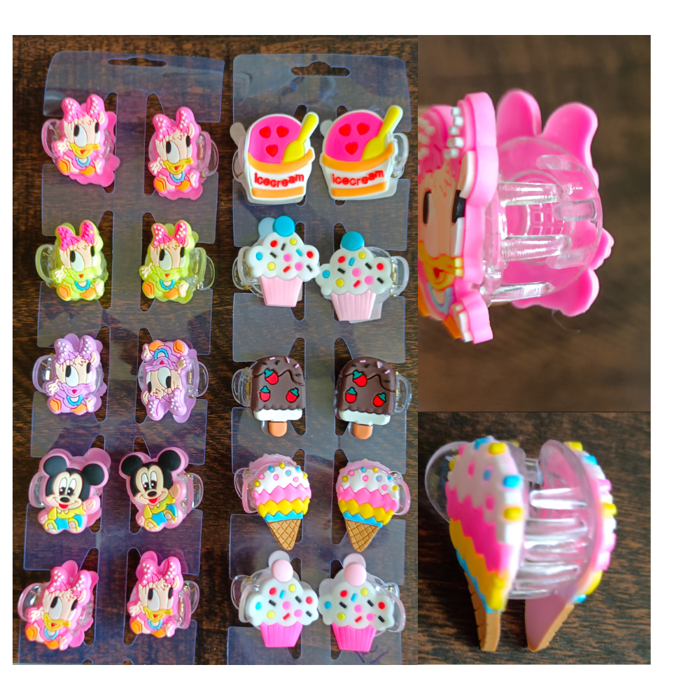 Imoa Traders-Cartoon hair clips for girls pack of 10