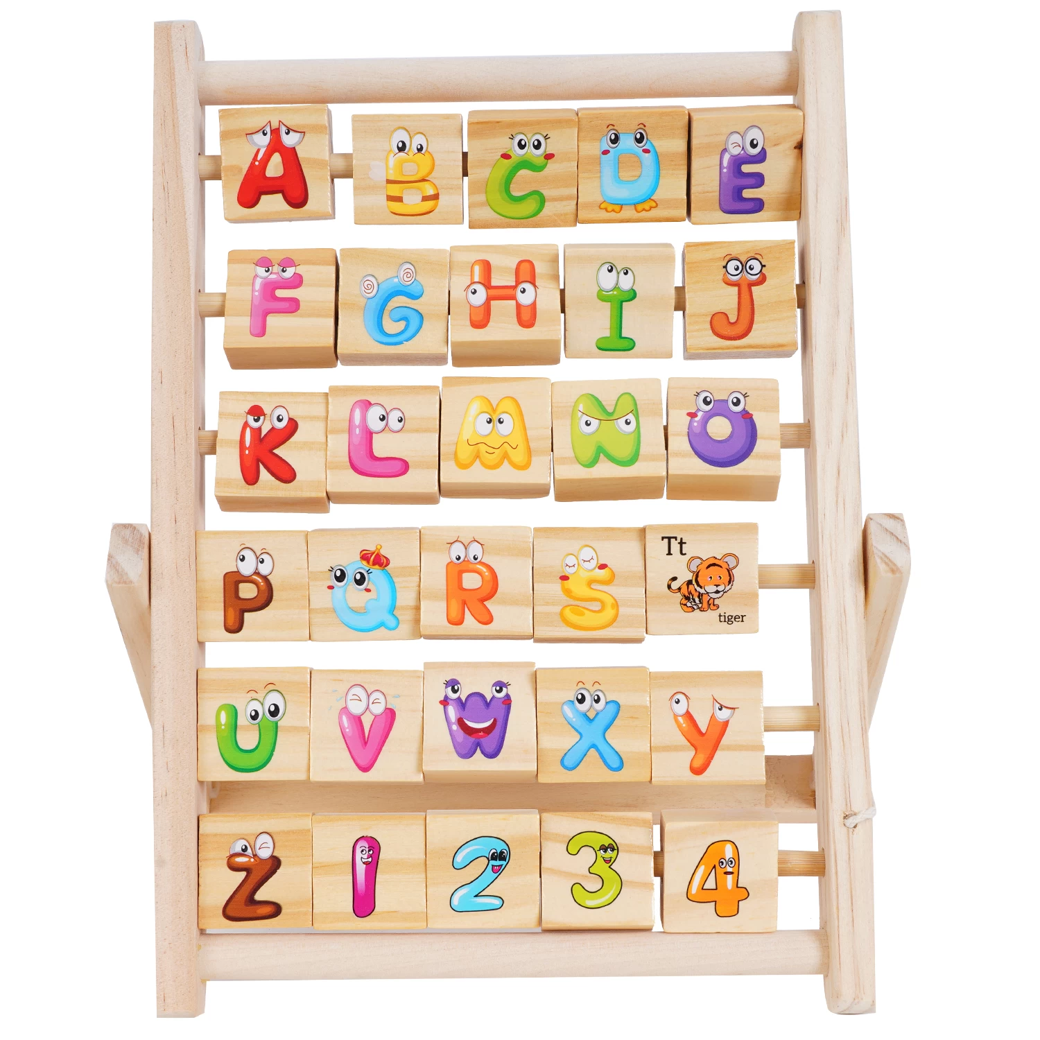 Wooden Abacus Counting Frame with Colourful Beads and Rods,Toys for Kids