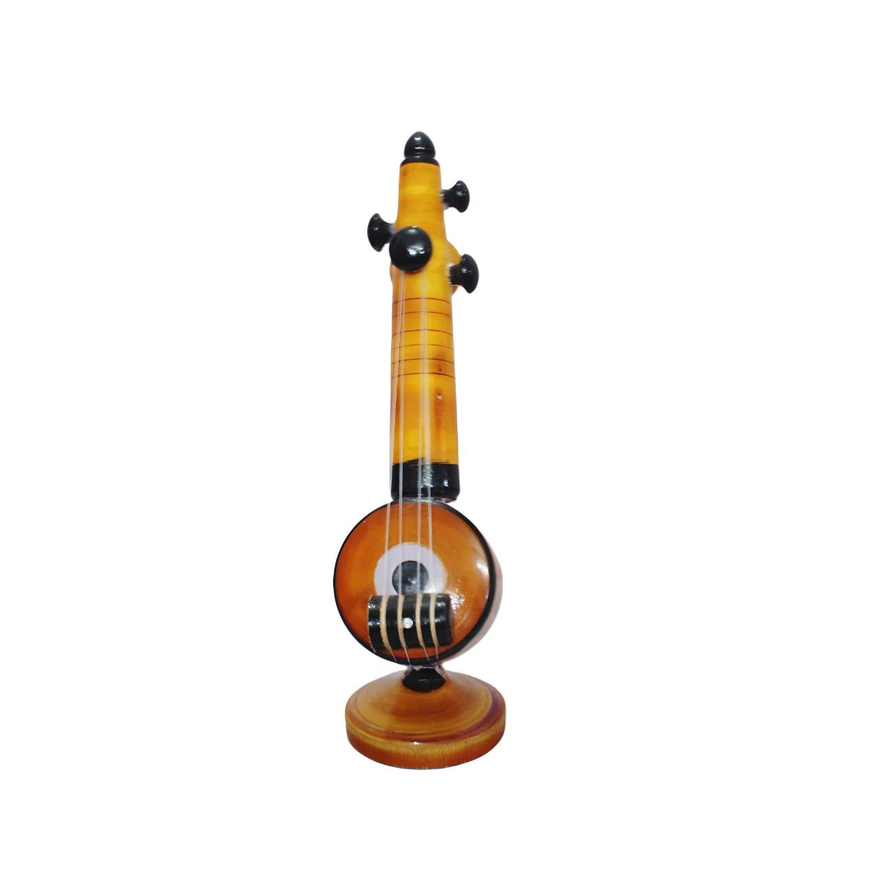 Wooden Veena Showpiece – Handcrafted Eco-Friendly Eucalyptus Wood Home Decor