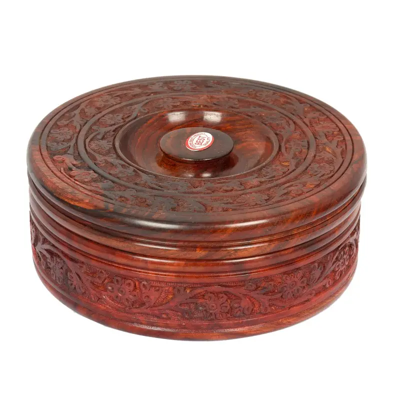 Premium Quality Sheesham Wood Chapati Container | Handcrafted Wooden Chapati Box