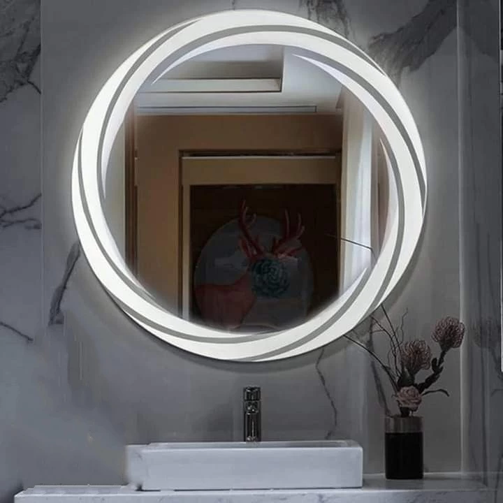 Modern Touch: Backlit Wall Mirror With 3 Color Led Lighting