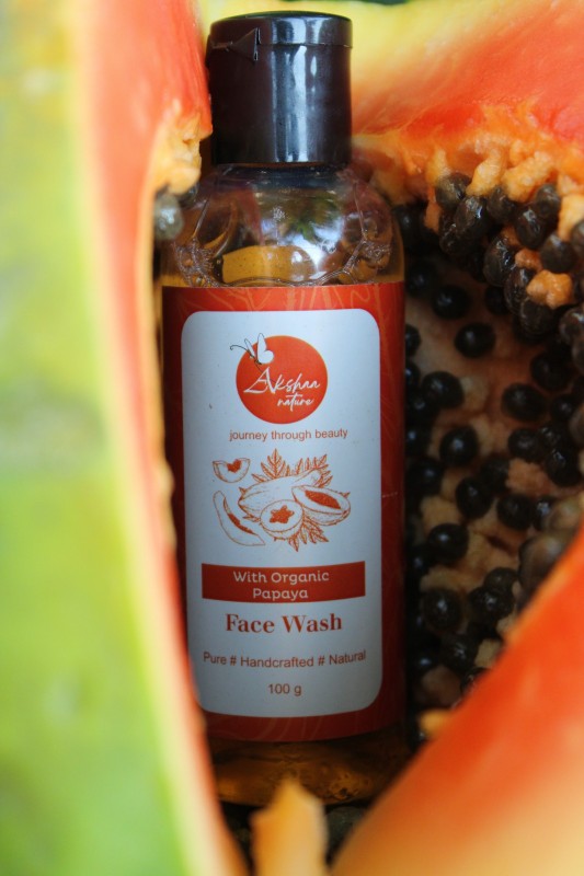 Akshaa Natural Organic Papaya Face wash | Handcrafted – 100g