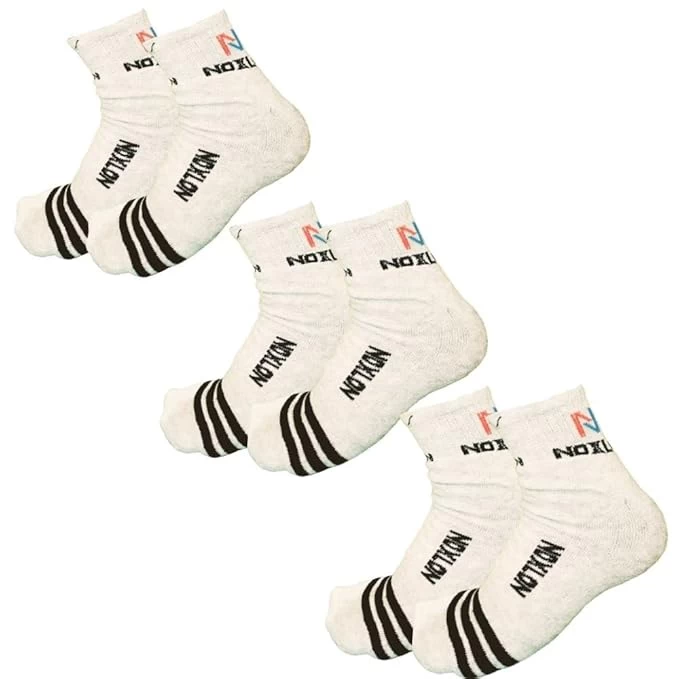 Viga - Unisex| Premium Cotton | White Cushion |Sports Ankle Socks - (Set of 3 Pairs)