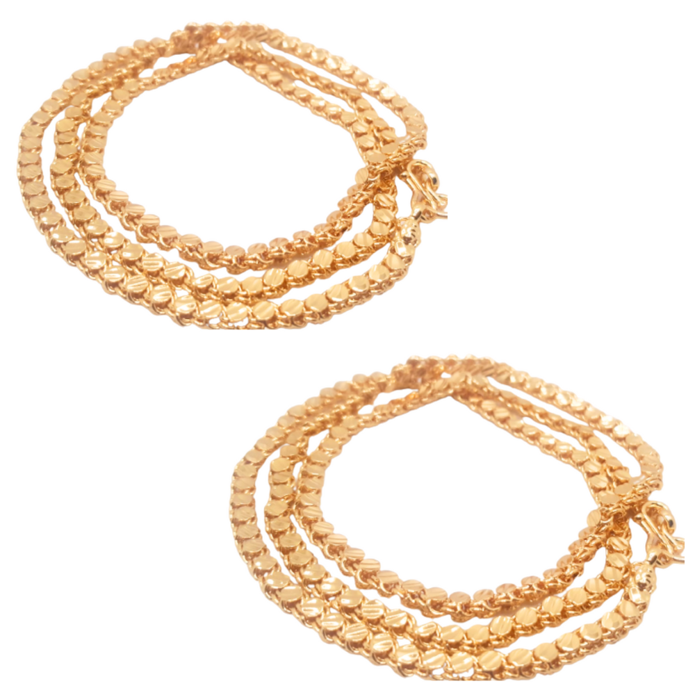 Nikitha Gold  Combo  of  2  Micro Copper & Gold Plated Traditional Designer  Gold Chain for Women & Girls