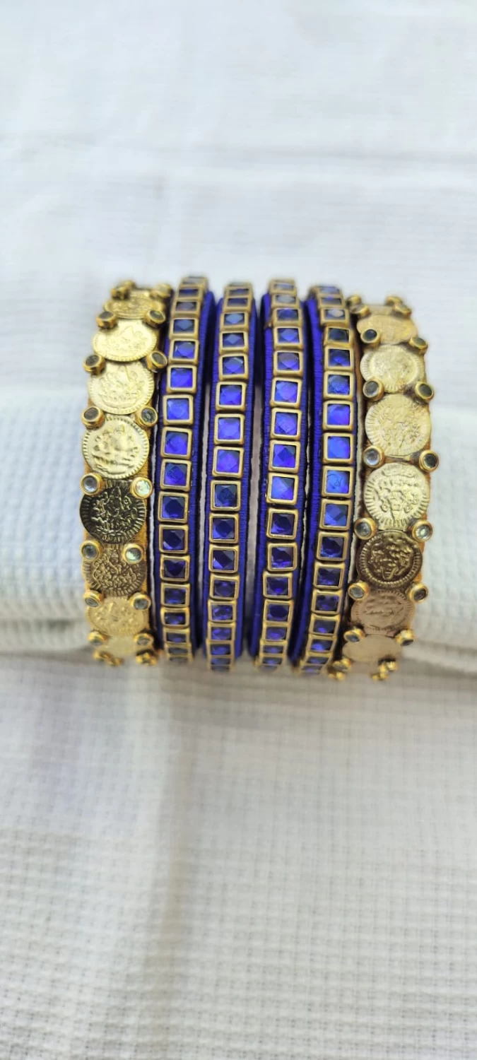 Kundan Stone Thread Bangles & Lakshmi Coin Bangles | all occasion