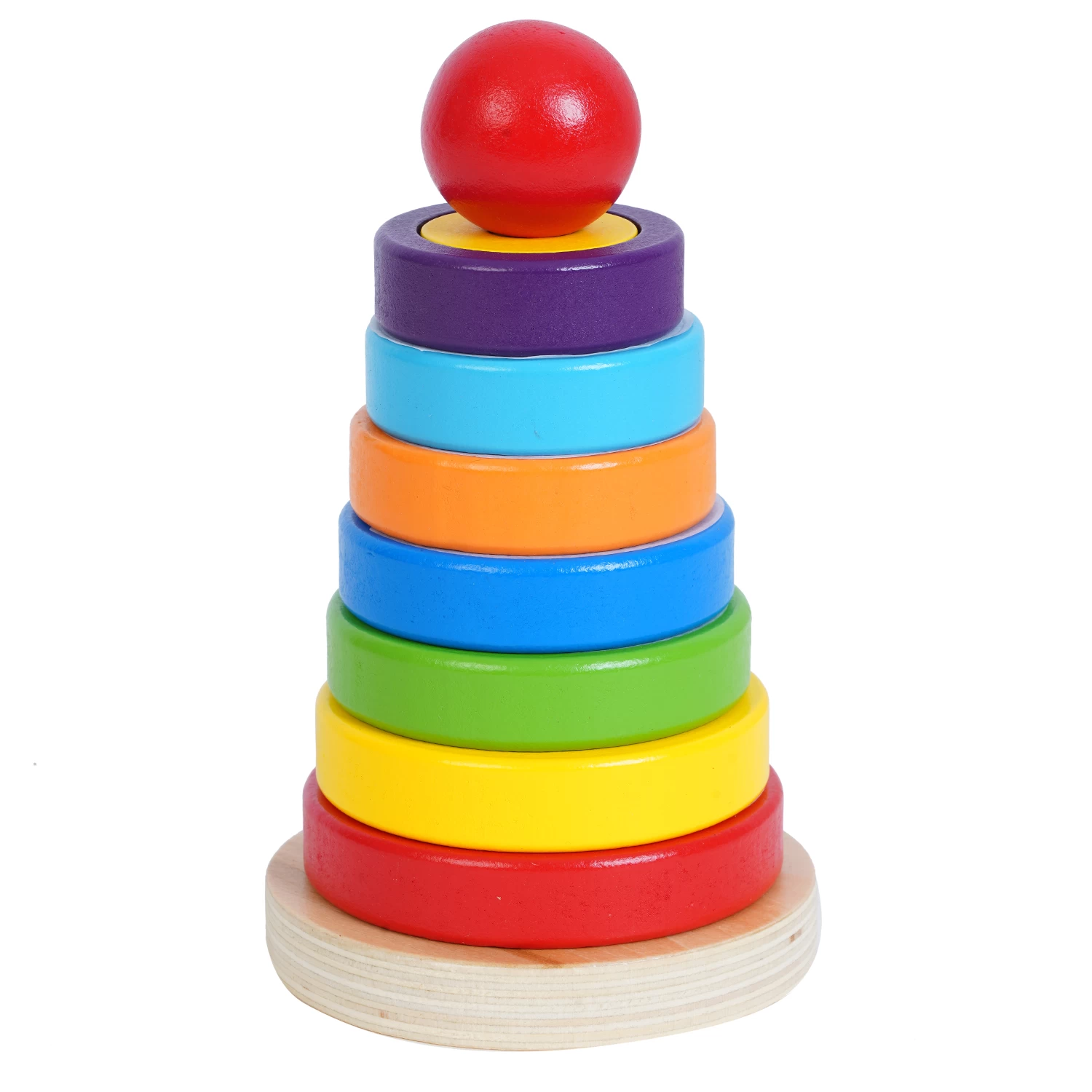 Wooden Stacking Ring Tower Toys for 2+ Year Old Boy Toddler Activity Toys, Multicolour