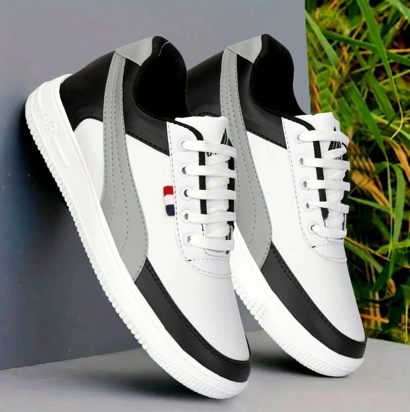 Latest Trendy Men Casual Sneaker Shoes | Casual Shoes Grey Wave White For Men's & Boys