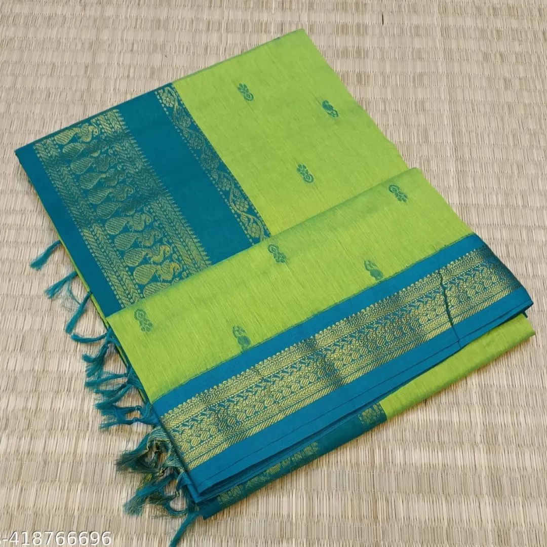 Exquisite Kalyani Cotton Saree with Silk EmbellishmentsKALYANI COTTON  SILK SAREE