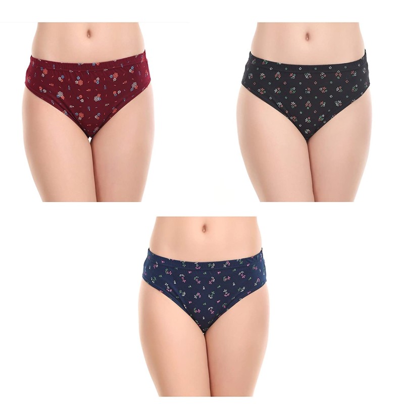 DG DHARANI ROSME Printed Cotton Panties (Combo Pack of 3) Assorted colors only