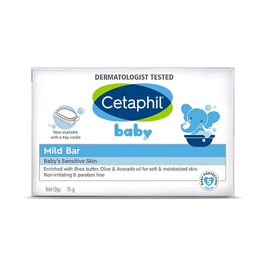 Cetaphil Baby Mild Bar for Face and Body-Pack of 2, 75g*2