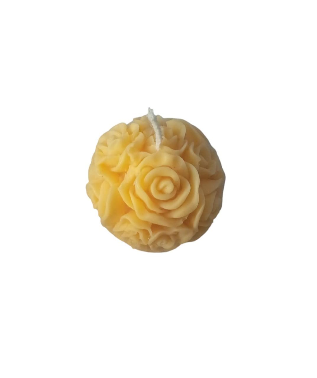 BALL ROSE FLOWER CANDLE | Sunny Rose Ball Candle - 33g Cheerful Charm