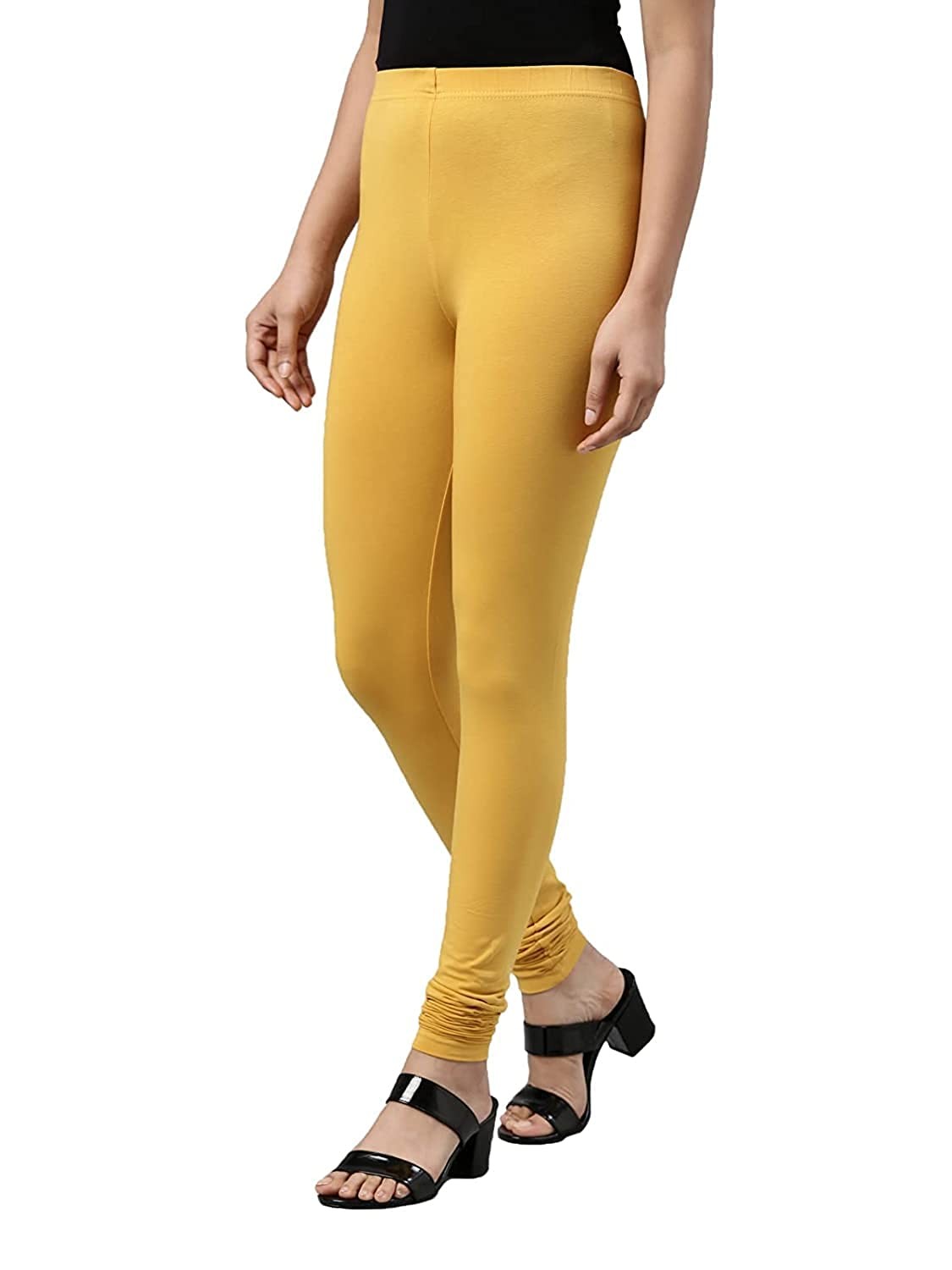MM Style- Women's 4-Way Stretch Leggings for Every Occasion (Dark Yellow)
