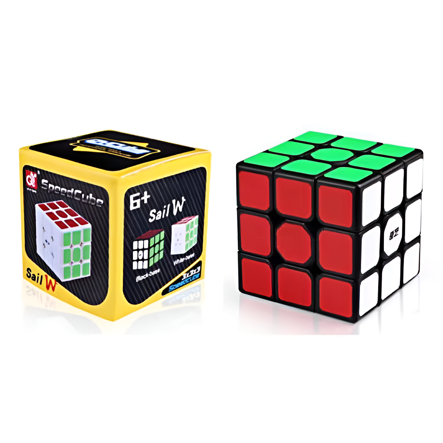 Ecommz High Quality QiYi Sail 3x3 Black Speed Cube Toy for Kids Puzzle Cube Multicolor