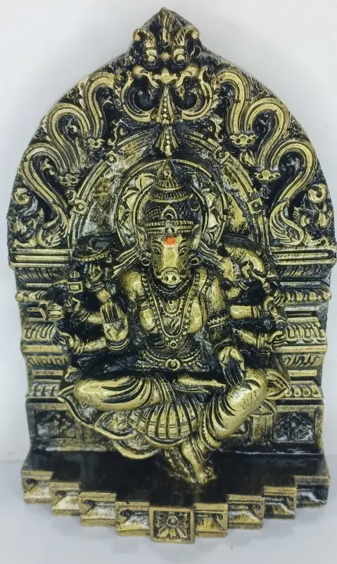 VARAHI Devi Idol ANTOQUE Golden Colour/POLYRESIN / 15CM Height