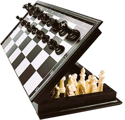 Luvis Grace Premium Mini Magnetic Chess Board Set – Foldable, Travel-Friendly Chess Set with Strong Magnet Pieces |  Pocket Size Magnetic Travel Chess with Folding Board for Kids and Adults