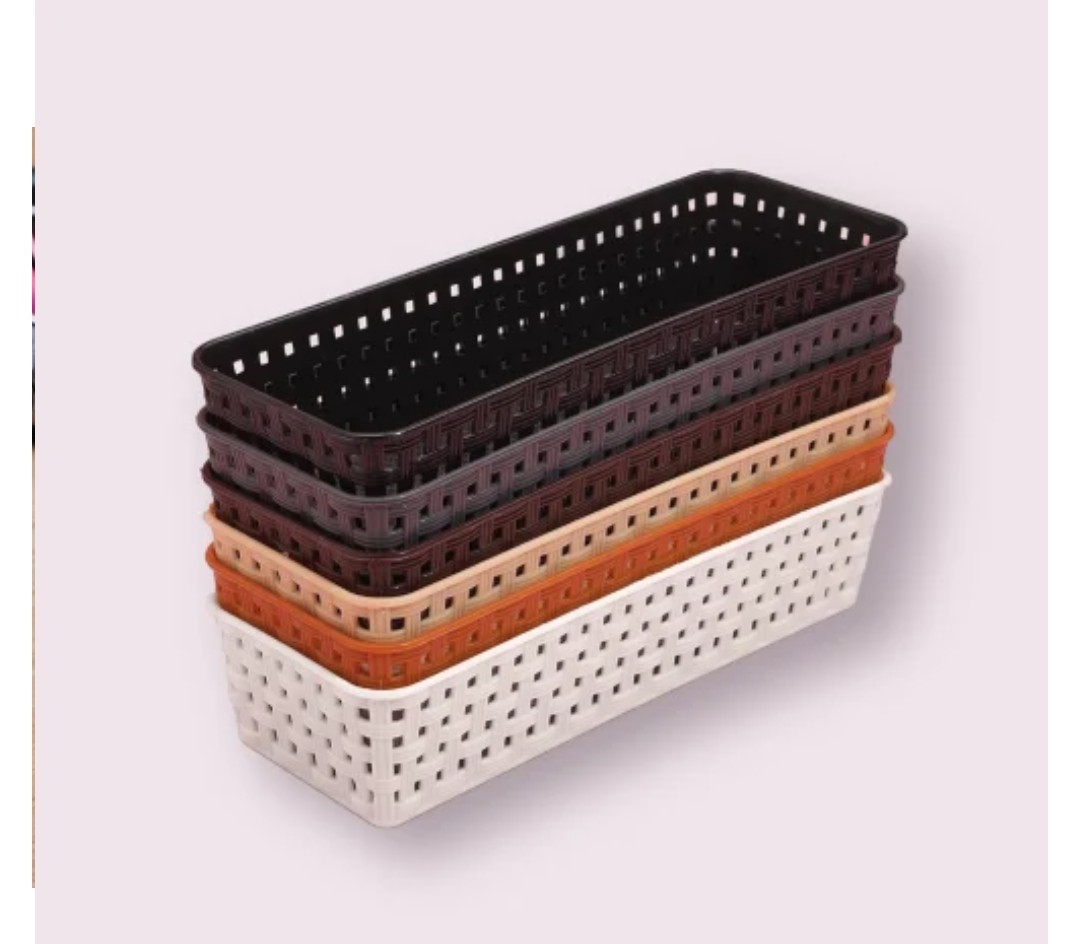 Storage plastic basket durable and sturdy freezer organizer fruits, vegetables, meats, cheeses.