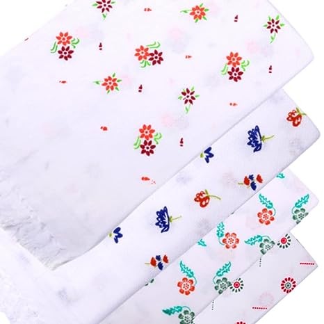 100% Cotton Premium White Printed Bath Towel for Men, Women and Kids. 400gsm; Suitable for Bath, Travel, Hotel, Spa, Gym, Yoga, Saloon, Sports. Pack of 4 pcs. White Printed (30x60inch)
