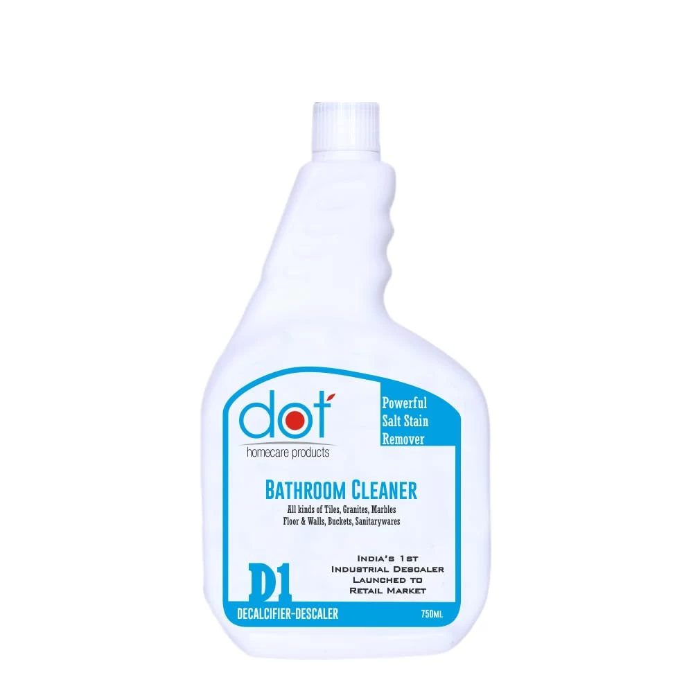 DOT Homecare Products Bathroom Tiles Cleaner Descaler, 750ml, Remove Heavy Salt Stains, Hard Water Marks, Lime Scale, Calcium, Soap Scum, Mold, Rust & Fungus On Walls, Floors - ZERO FUMES & SMELL