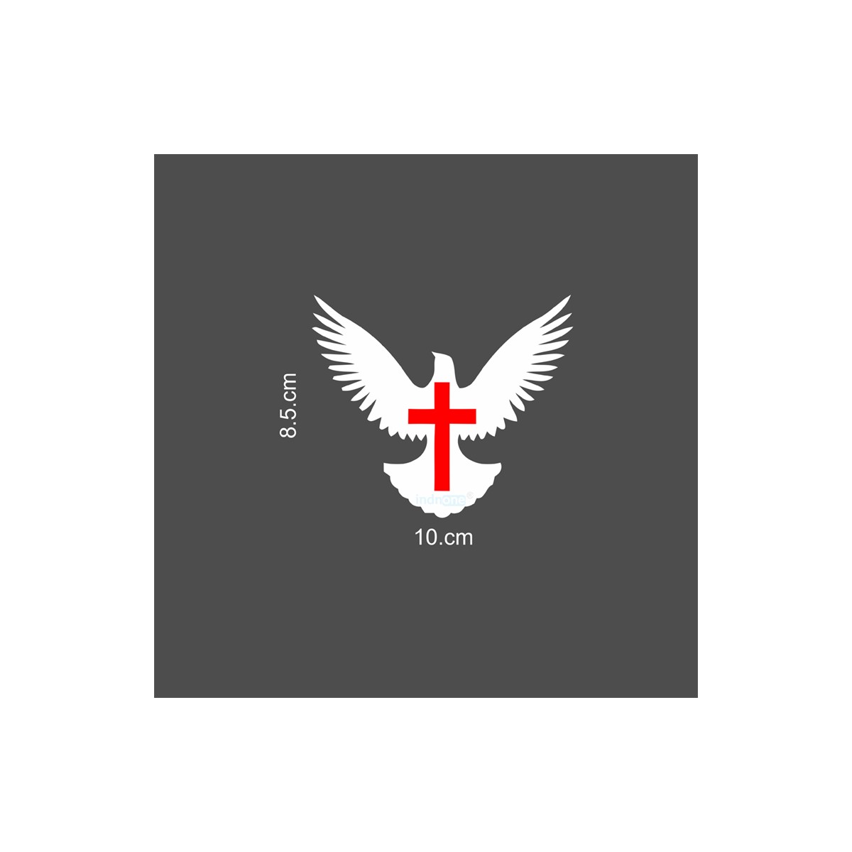 indnone® Lord Jesus Pigeon Wings Sticker for Bike Water Proof PVC Vinyl Decal Sticker | White & Red Color Standard Size
