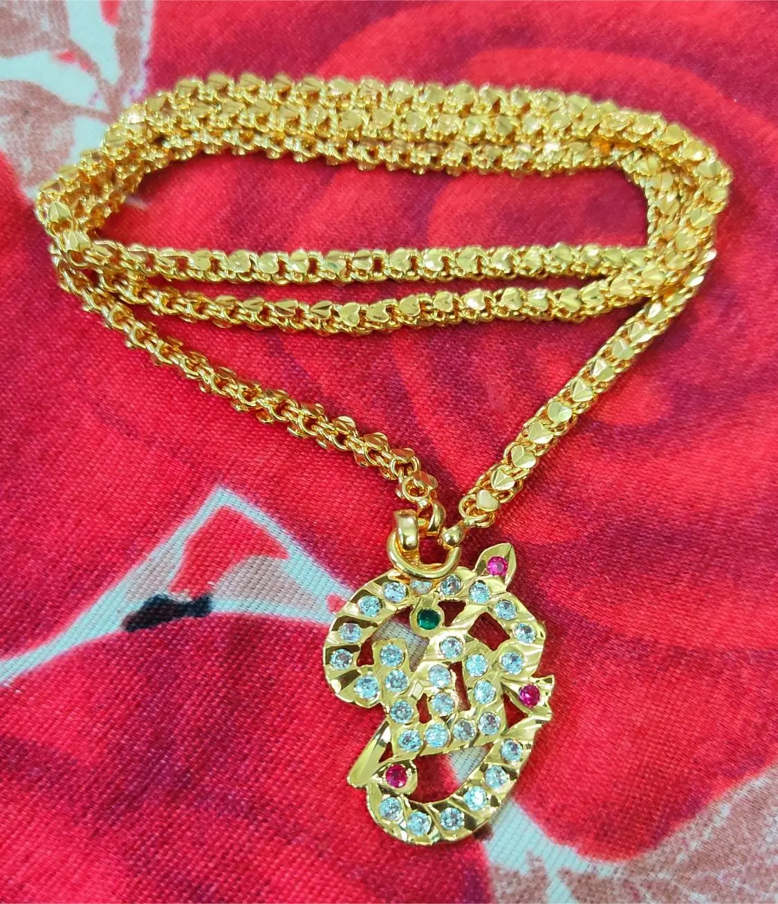 Traditional Impon Om Dollar Chain 24 Inch Long Chain