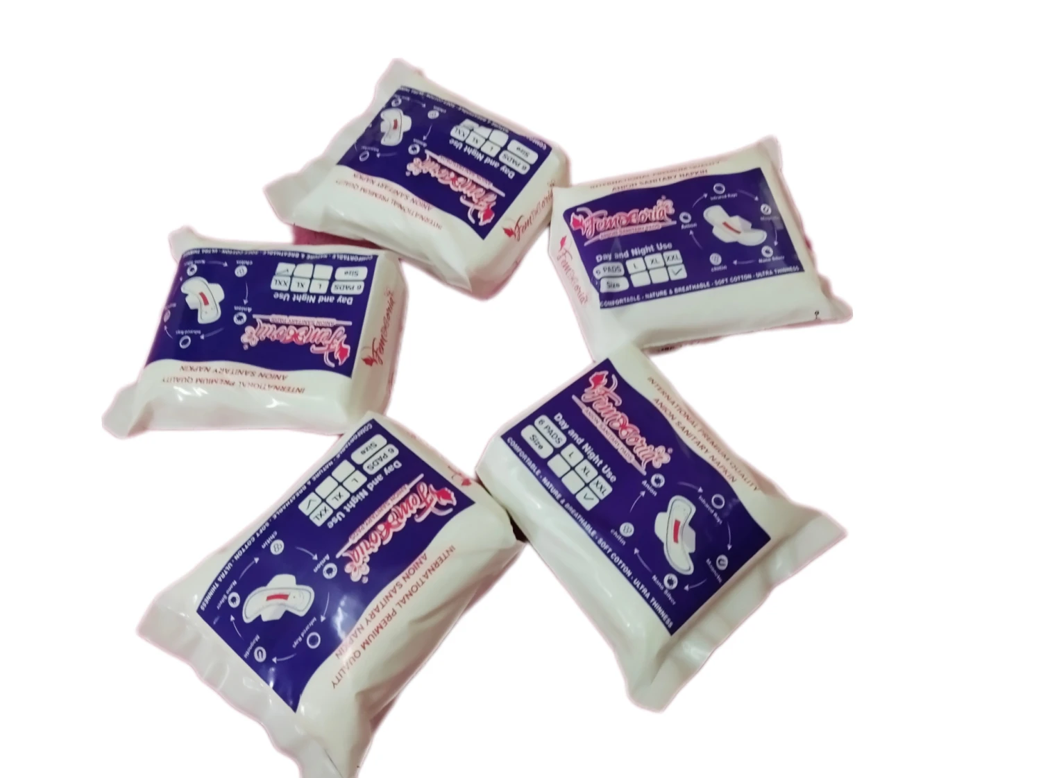 Green Wave Femhoria Anion sanitary napkin ( Pack of 5 , XXL=320mm )