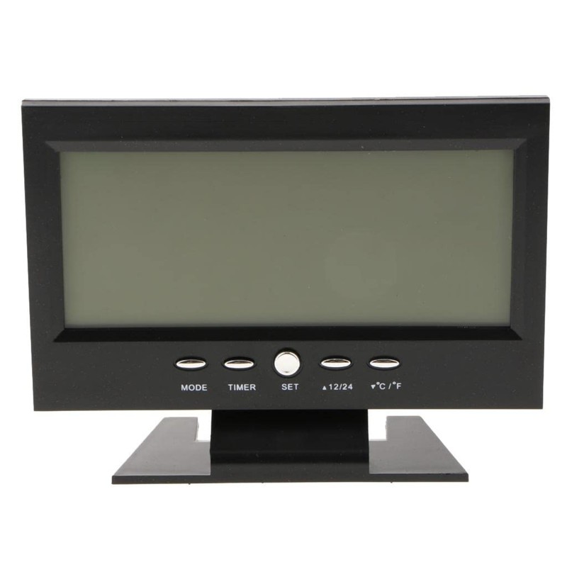 Skarsh Voice Control Back-Light LCD Digital Alarm Clock with Calendar & Temperature Sencor (Black)