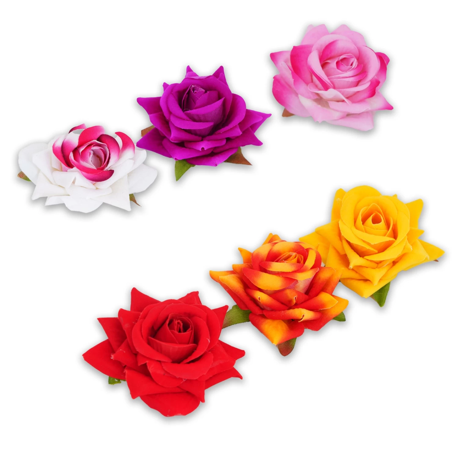 Artificial Flower Hair Clip Real Looking Flower Hair Pin Brooch Head Ornament Bride Women Hair Accessories  -Pack of 5 -Multicolour