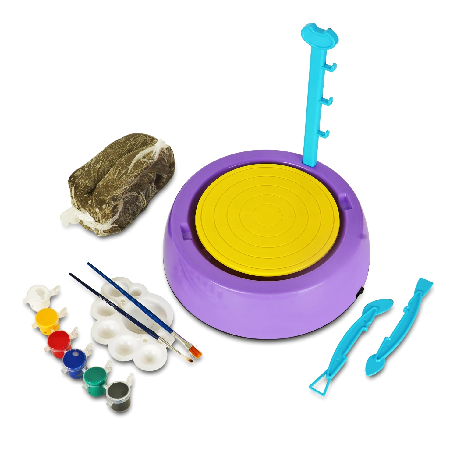 ILEARNNGROW Paint Colors For Kids Pottery Wheel Water Recycling Brush Rinser with Drain for Acrylic and Water Based Paint Art Supplies Essential Cleaning Tools