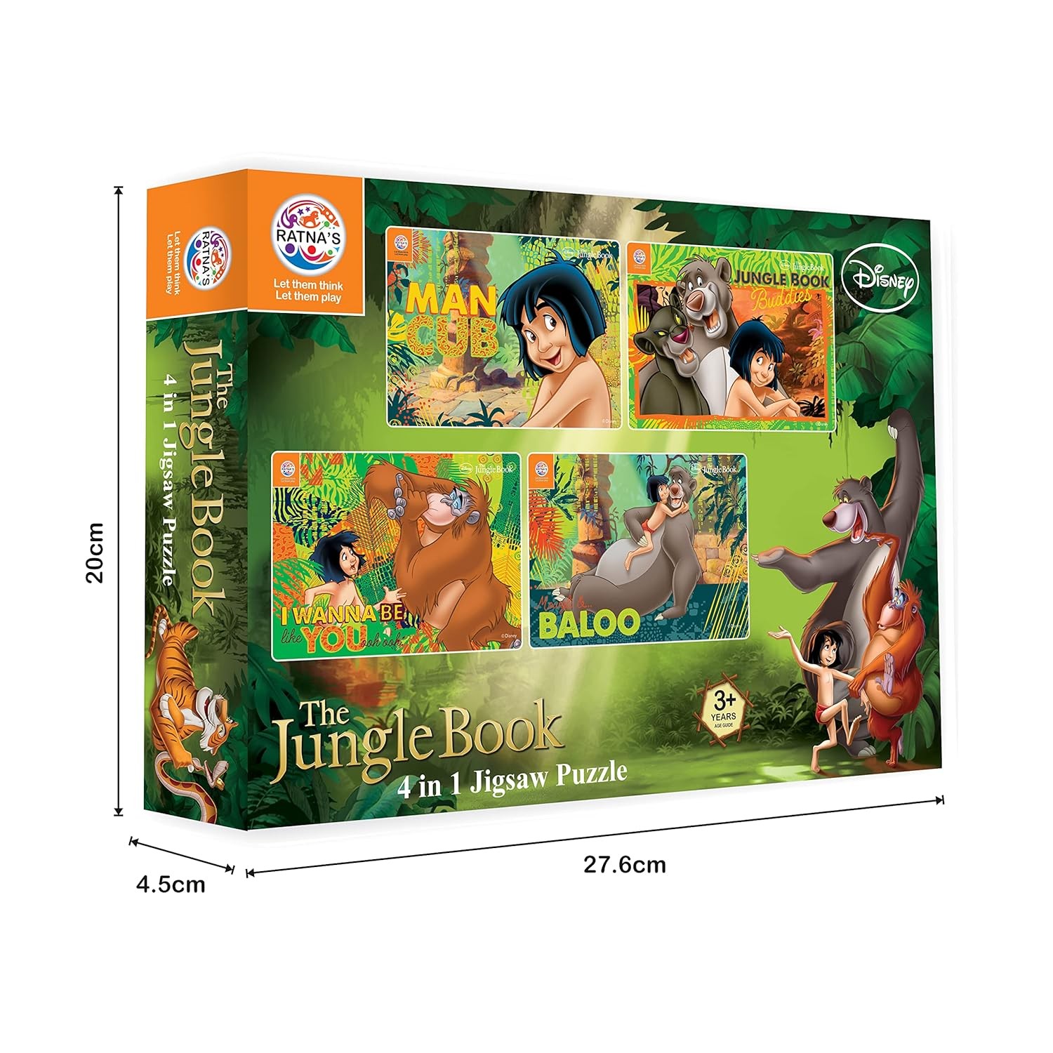 Ratna's 4 in 1 Disney Jigsaw Puzzle 140 Pieces for Kids. 4 Jigsaw Puzzles 35 Pieces Each (Jungle Book)…