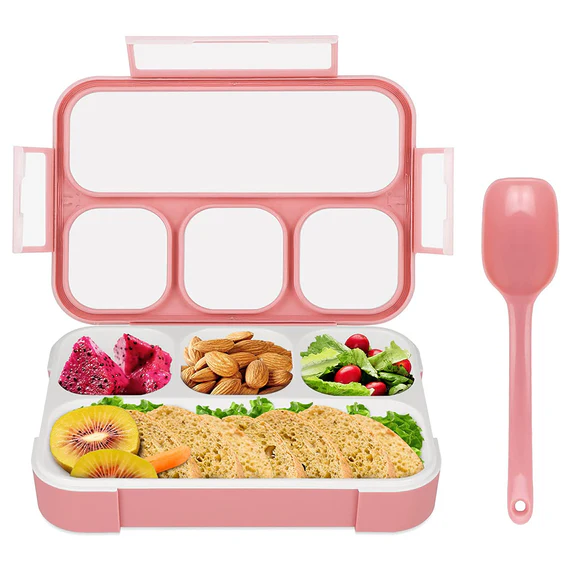 Lunch Box - 4 Compartments, Leak-proof, for School and Office