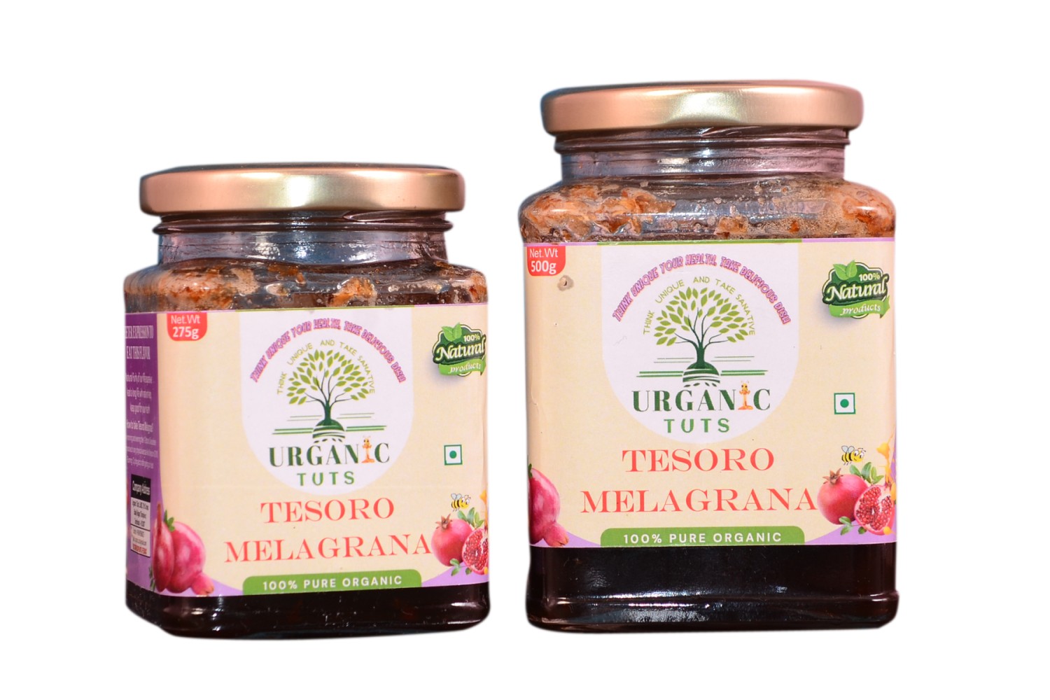 Tesoro Melagrana 100% Pure Organic (275g) - URGANIC TUTS - Pomegranate Rose Mixed Honey