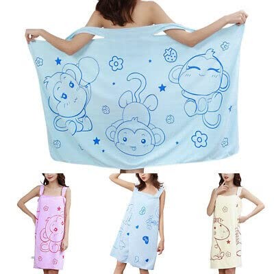 Wearable Microfiber Bathrobe Woman Shower Female Soft Bath Towel for Adults