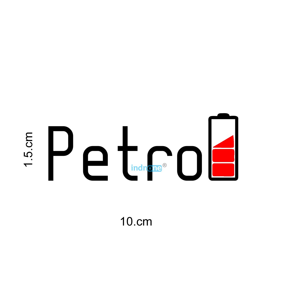 indnone® Battery Petrol Sticker for Car Fuel Lid Color Black & Red