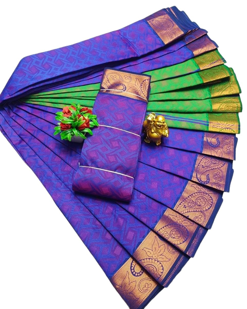 3D EMBOSSED SILK SAREES WITH BLOUSE PIECE FOR ETHNIC WEAR