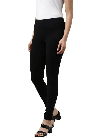 Lycra Chudithar Leggings for Womens colour black