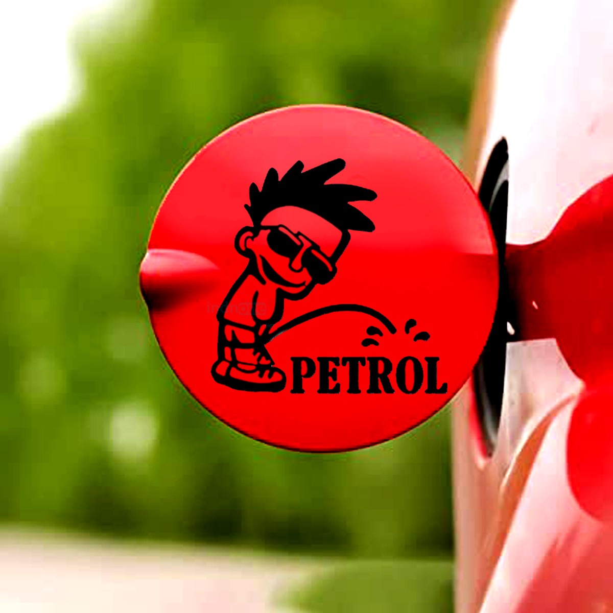 indnone® Boy Petrol Sticker for Car. Car Sticker Stylish Fuel Lid | Black Color Standard Size