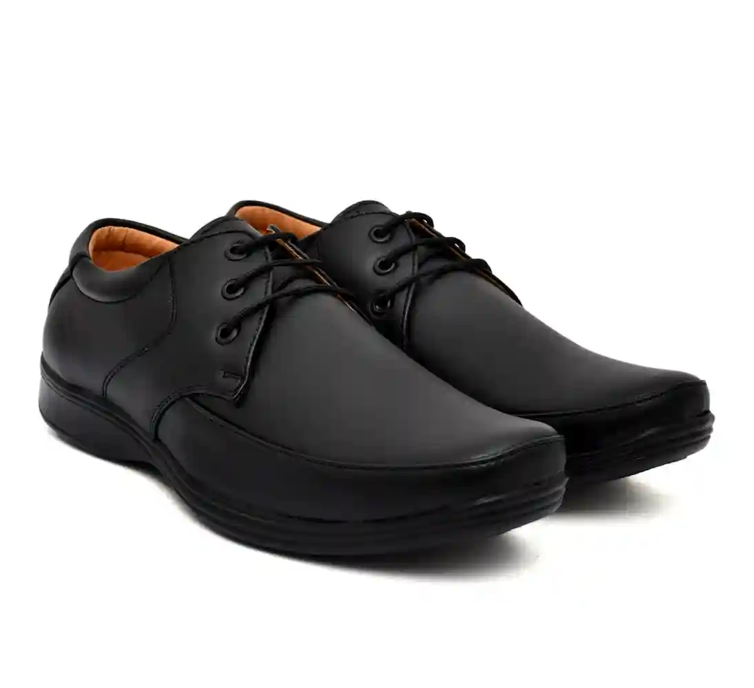 WUGO Latest Fashionable Men Formal Shoes|Black Derby Shoes|Office Shoes For Men's & Boys - Black