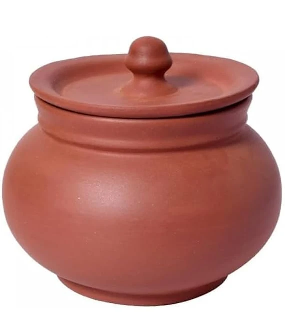 Arembi Earthen Natural Clay Dahi Makkhan Buttermilk Storage and Serving Handi