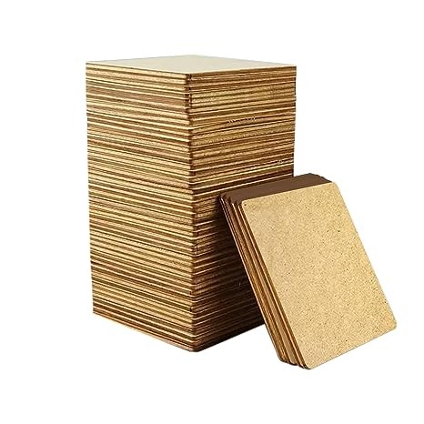 Shree Store MDF Wood Rectangle Shaped Plain DIY Fridge Magnet Blank Cutouts| Painting |Wooden Sheet Craft Board for Resin Art |Fluid Art |Mandala Art |Mandala Art - Set of 20 (3 inch X 2 inch)