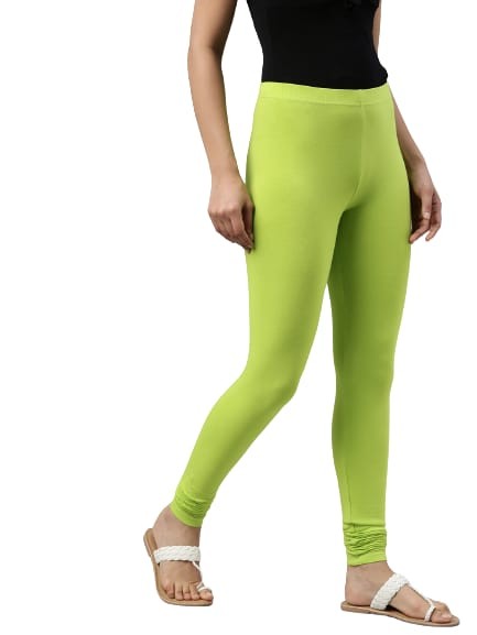 Women's Lycra Leggings for chudithar Light Green colours