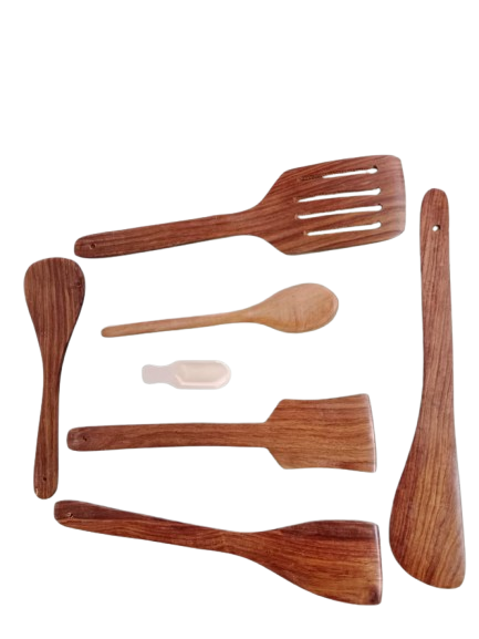 Elegant Wooden Spatula Set (Karandi) - Perfect for Cooking & Serving